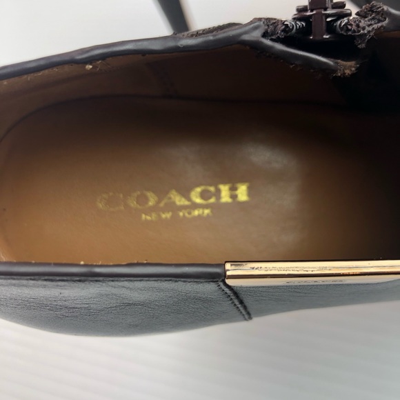 Coach Brown Leather Seneca Wax Heel Booties 9.5B - Picture 3 of 8